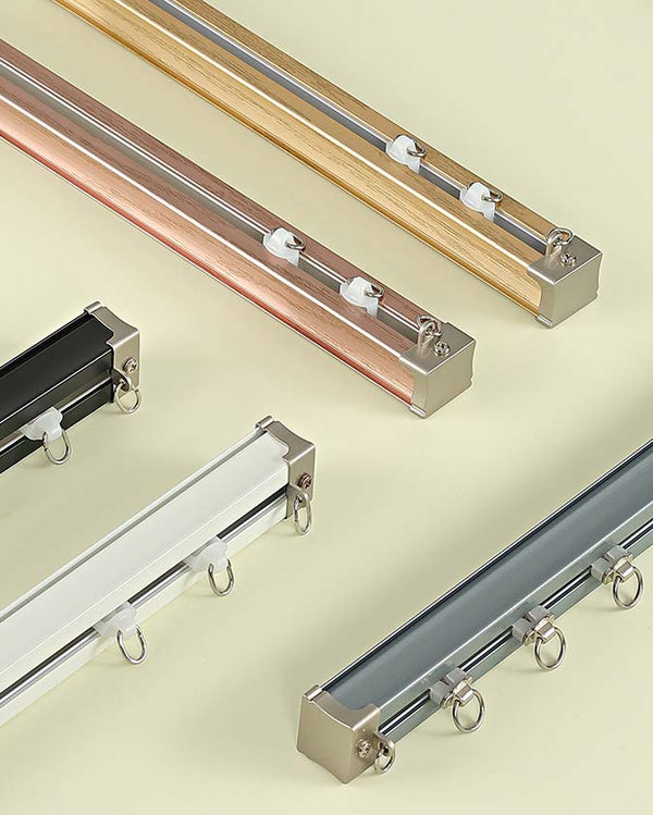 Model 630 heavy-duty silent aluminum curtain track in multiple finishes